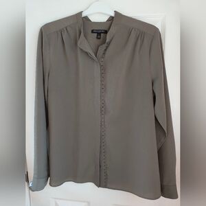 Button down blouse olive grayish